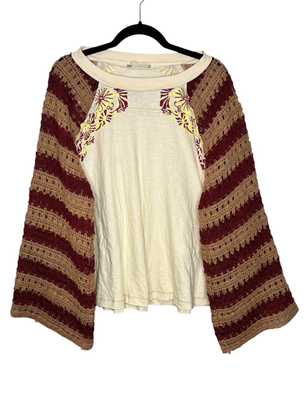 Free People The Free Festival Ready Crochet Knit Wide Sleeves Oversized Slouchy